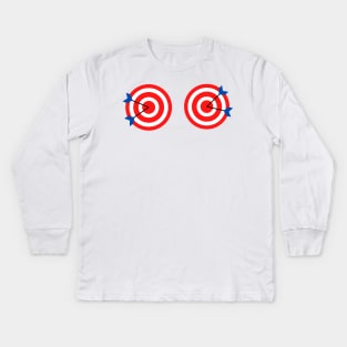 red blue archery target design Kids Long Sleeve T-Shirt